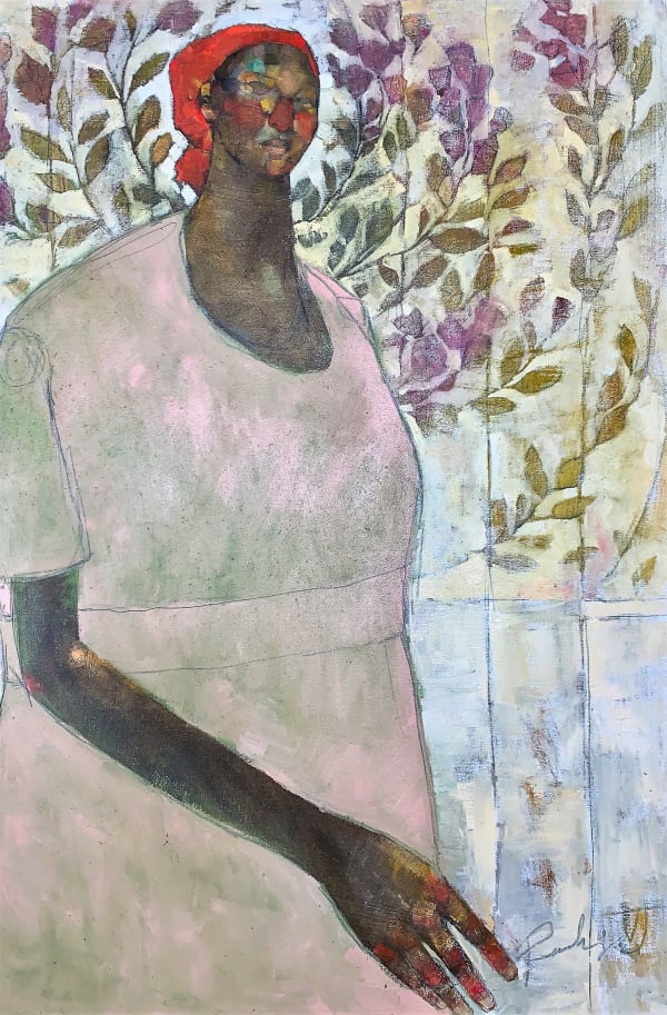 Olivia Mae Pendergast Waiting in Bouganvillia, 2020 Oil on canvas 91cm H x 60,5cm W (35 ⁵³/₆₄ H x 23 ¹³/₁₆ W inches)