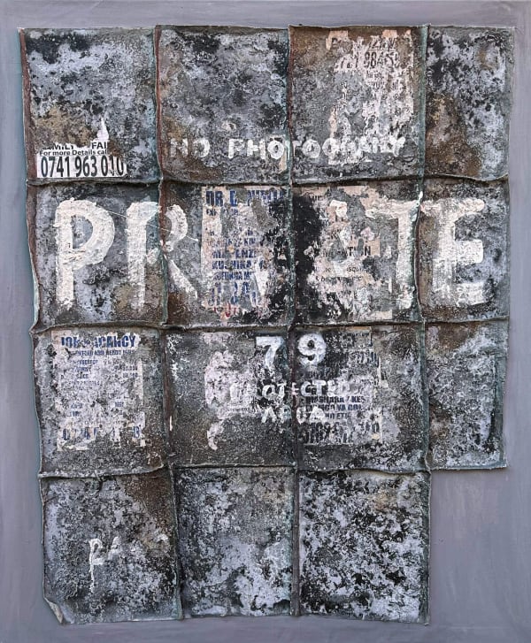 Onyis Martin - Private Property - 2020 - 165cm H x 130cm W - Mixed media on canvas