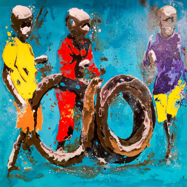 Gnohité - Anango Plan - 2019 - 100cm H x 99cm W - Acrylic on canvas