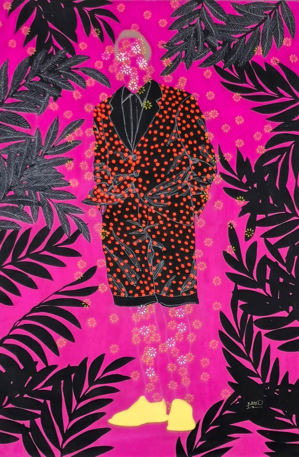 Moustapha Baïdi Oumarou - Ambiance fleuri - 2020 - 180cm H x 120cm W - Acrylic and pen on canvas