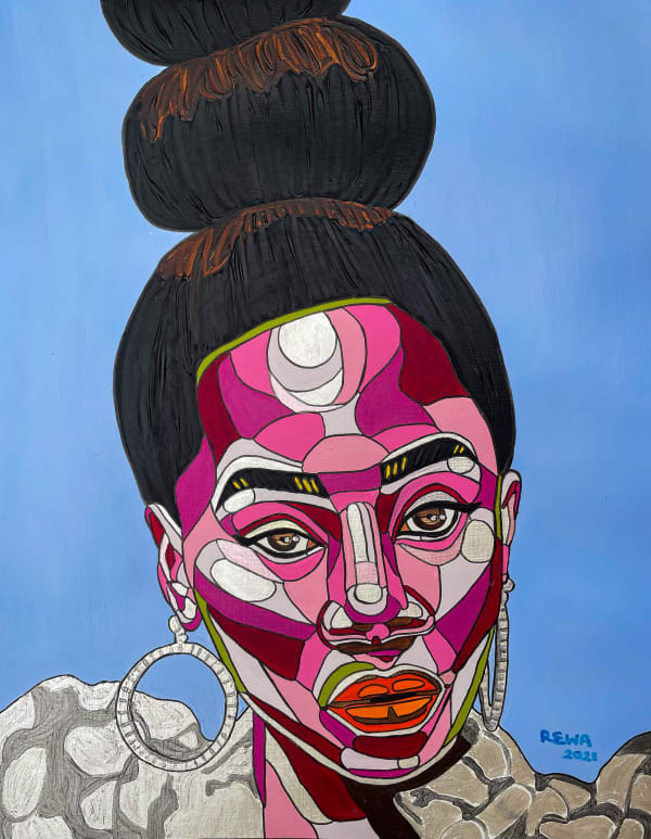 REWA - Kaline I - 2021 - 59,5cm H x 42cm W - Acrylic and ink on paper