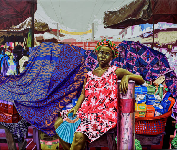 Daniel Onguene - Santé pour tous en 2000 - 2023 - 129cm H x 150cm W - Acrylic on canvas