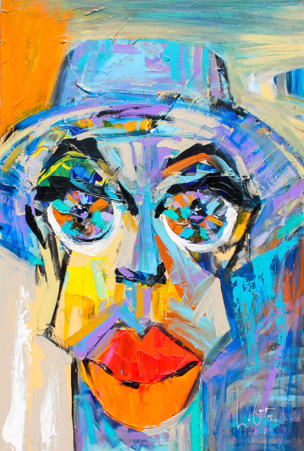 Larry Otoo - Glass Stare - 2019 - 90,5cm H x 60,5cm W - Acrylic on canvas