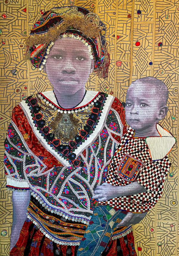 Marion Boehm - Daliah & Said - 2022 - 168cm H x 129cm W - Mixed media on canvas