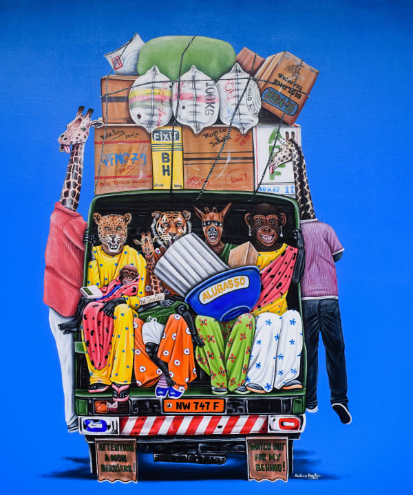 ABDIAS NGATEU_tous à la mal arrière_140 x 120 cm_acrylique sur toile_2022