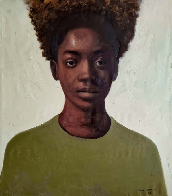 Oliver OKOLO Serenity, 2023 Oil on canvas 115cm H x 101cm W (45 ⁹/₃₂ H x 39 ⁴⁹/₆₄ W inches)