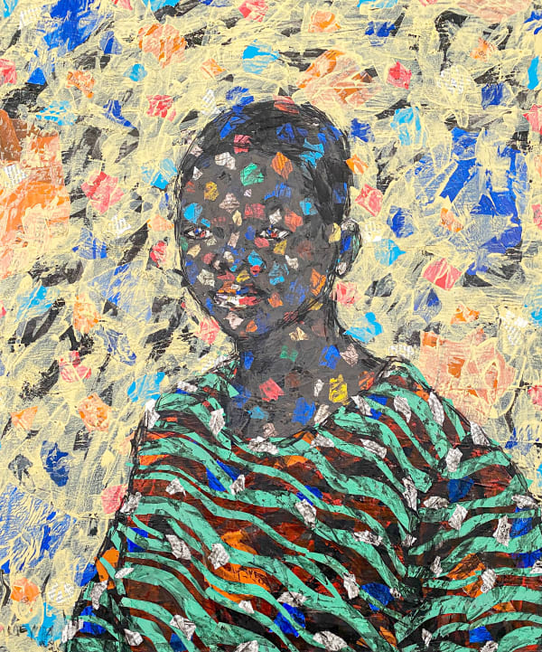 Emeka Udemba - Series As We Are Nr5 - 2021 - 70cm H x 60cm W - Mixed media on canvas