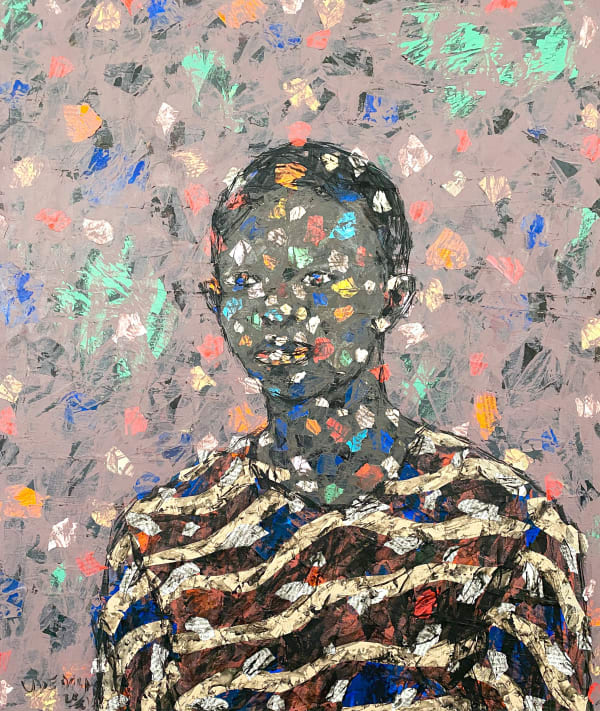 Emeka Udemba - Series As We Are Nr 6 - 2021 - 70cmH x 60cm W - Mixed media on canvas
