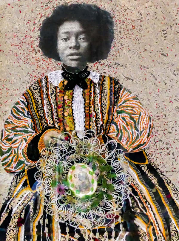 Marion Boehm - Series "Ancestors" - Ancestors - 2017 - 168cm H x 119cm W - Mixed media collage