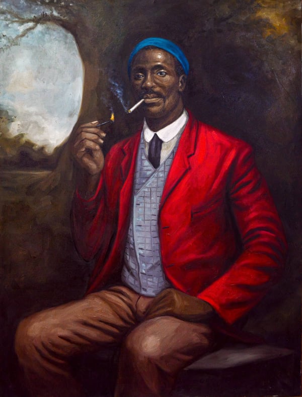 Oliver Okolo - Disguised persona (William Hurley) - 2022 - 60inches H x 45cm W - Oil on canvas