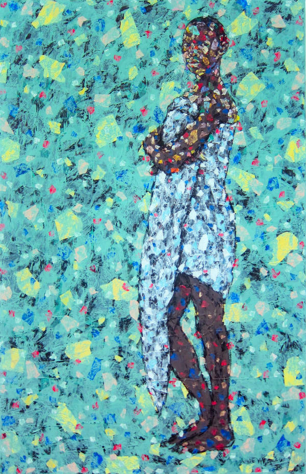 Emeka Udemba - Angel - 2020 - 198cm H x 129cm W - Mixed media on canvas