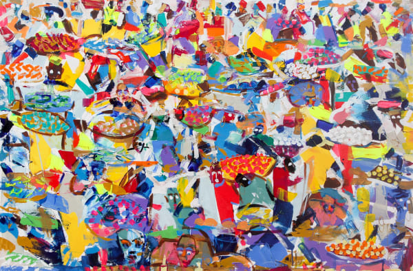 Larry Otoo - Sunny Day - 2020 - 100cm H x 149,5cm W - Acrylic on canvas