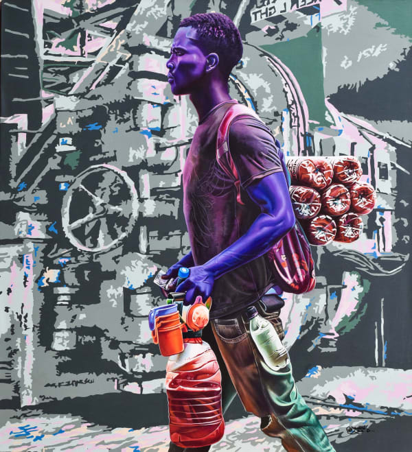 Daniel Onguene - Kin Kin 2 - 2022 - 120cm H x 110cm W - Acrylic on canvas