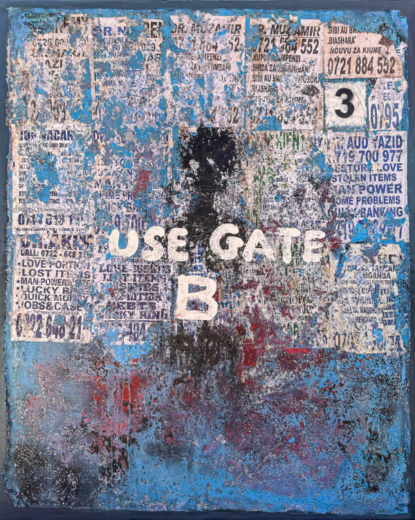 Onyis MARTIN Series "Talking Walls" nº 3 - No through Way, 2020 Mixed media on canvas 139 cm x 112 cm W (54 ²³/₃₂ H x 44 ³/₃₂ W inches) Series: Talking Walls