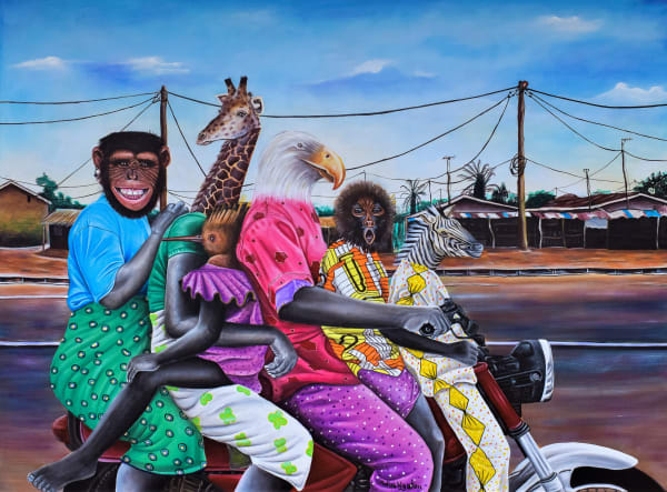 Abdias Ngateu - Bend-skin - 2019 - 110cm H x 150cm W - Acrylic on canvas