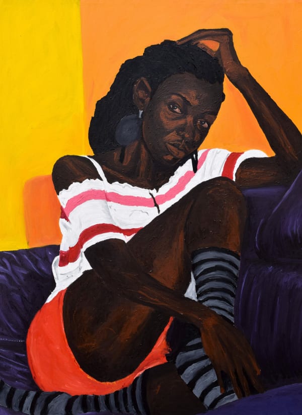 Matthew Eguavoen - This is not what was promised - 2022 - 130cm H x 110cm W - Oil and acrylic on canvas