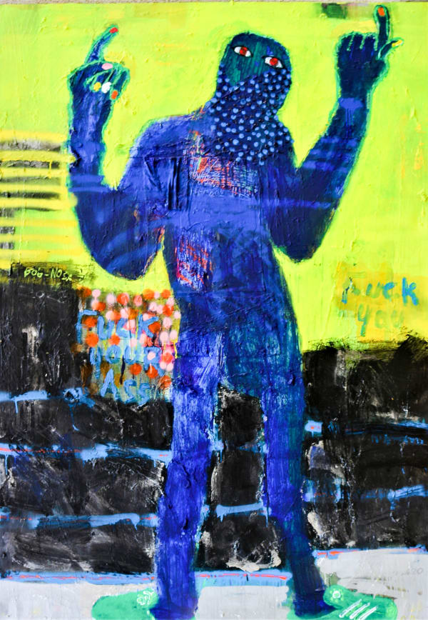 Bob-Nosa - Radical Boy - 2020 - 183cm H x 132cm W - Acrylic and spray paint on textured canvas