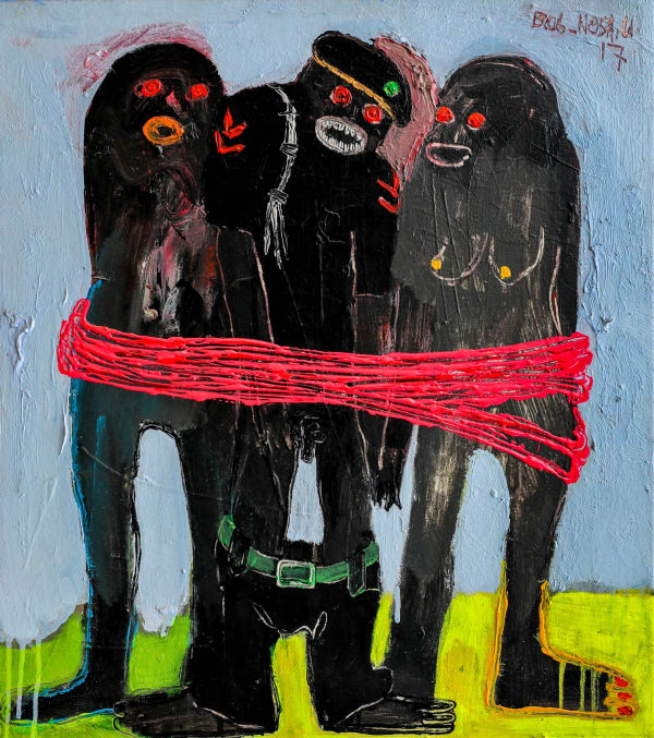 Bob-Nosa - Chained in immorality - 2017 - 73cm H x 66cm W - Acrylic on canvas
