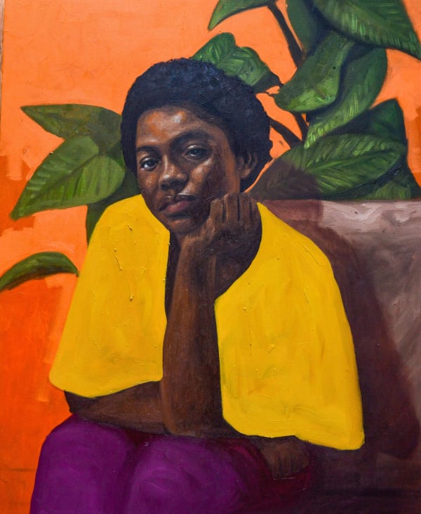 Oliver Okolo - Orange isn’t blue - 2022 - 109cm H x 88cm W - OIl on canvas
