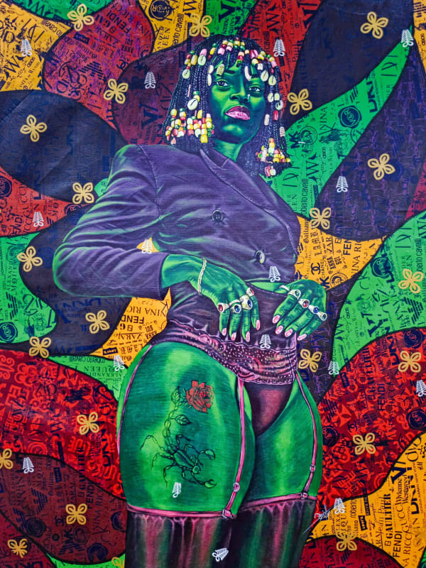 Boris Anje (Anjel) - Queen of the rings 1 - 2022 - 140cm H x 110cm W - Acrylic and silk screen print on canvas