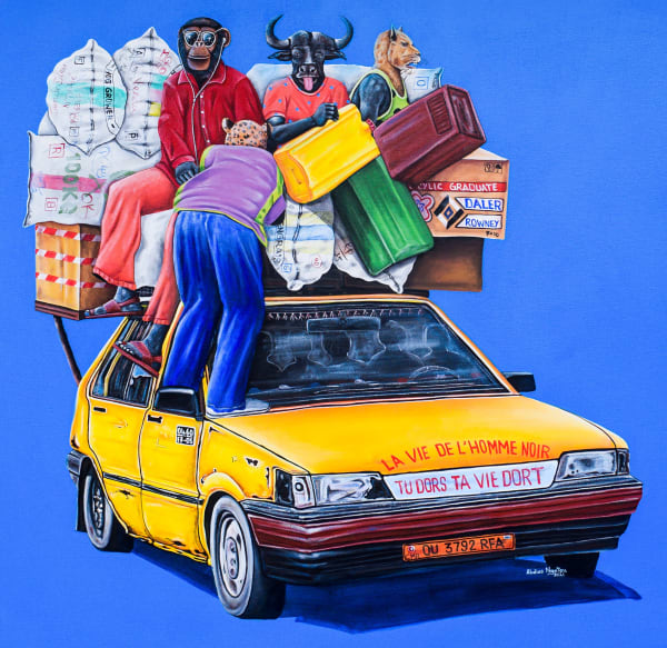 Abdias Ngateu - Taxi-Brousse 3 - 2021 - 121cm H x 130cm W - Acrylic on canvas -
