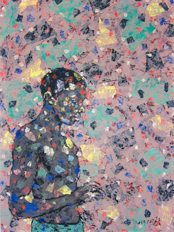 Emeka Udemba - Interpritation nº 16 - 2020 - 150cm H x 105cm W - Mixed media on canvas