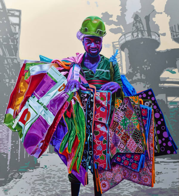 Daniel Onguene - Le Jeune Entrepreneur 2 - 2022 - 119cm H x 111cm W - Acrylic on canvas