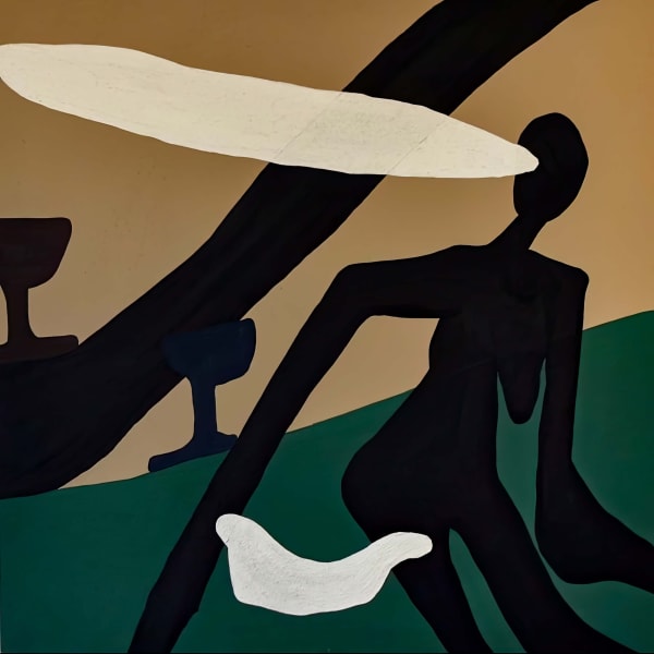 Lulama Wolf - Itokolle - Free Yourself 2 - 2023 - 120cm H x 120cm W - Acrylic and sand on canvas