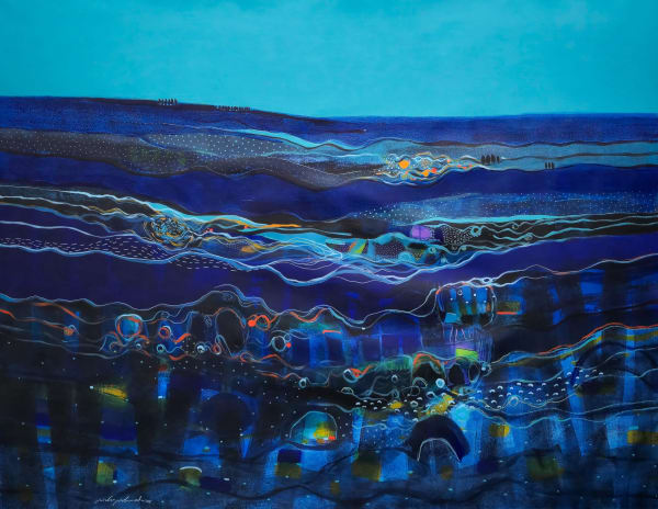 Miska MOHMMED, Glowing Blue Waves, 2024