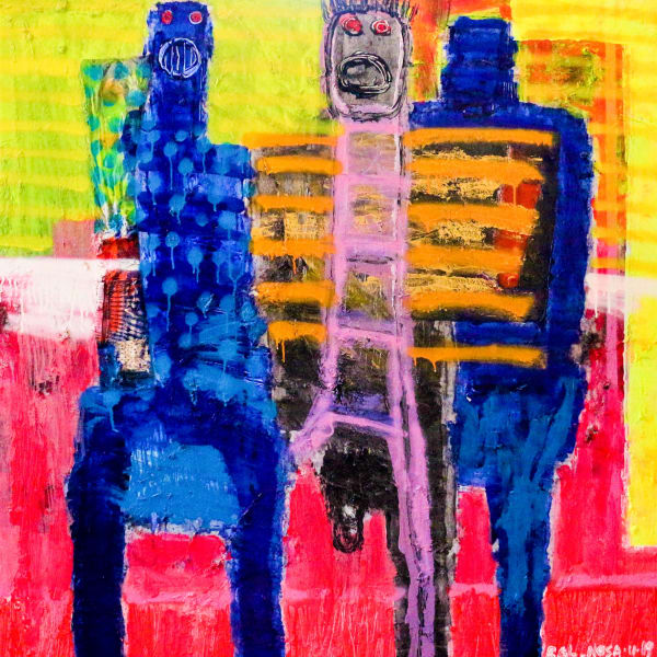 Bob-Nosa - Complimentary - 2019 - 121cm H x 116,5cm W - Acrylic and spray paint on textured canvas