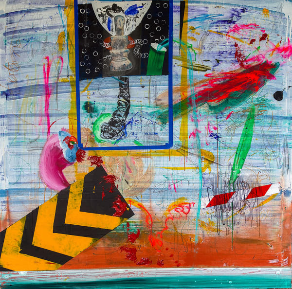 Ilídio Candja Candja - Artefactos #6 - 2018 - 130cm x 130cm - Mixed media on canvas