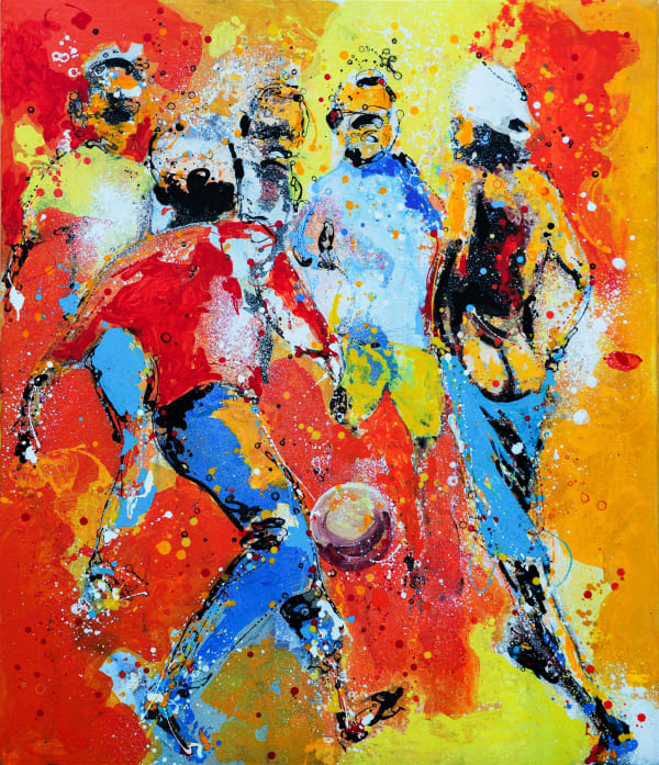 Gnohité - Maracana 2 - 2020 - 135cm H x 115cm W - Acrylic and natural pigments on canvas