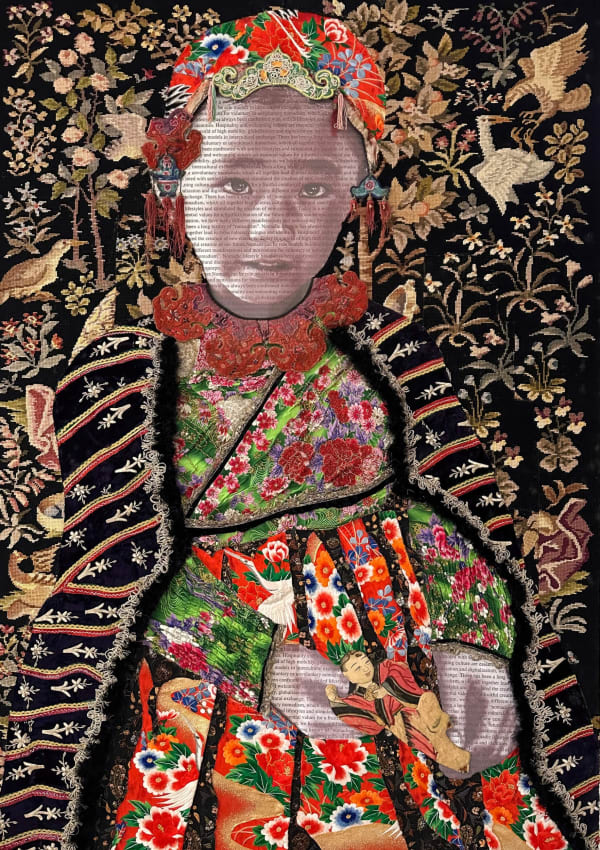Marion Boehm - Chen Lu - 2022 - 157cm H x 109cm W - Mixed media collage on canvas