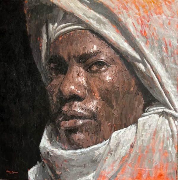 Opeyemi Olukotun - Thinking IV - 2022 - 122cm x 122cm - 48 x 48 inches - Acrylic on canvas