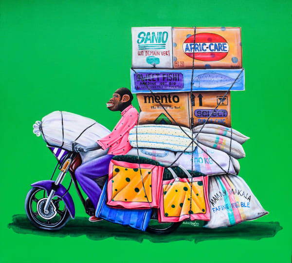 Abdias Ngateu - Le coursier 1 - 2021 - 120cm H x 130cm W - Acrylic on canvas