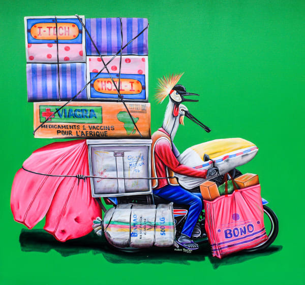 Abdias Ngateu - Le coursier 2 - 2021 - 120cm H x 130cm W - Acrylic on canvas