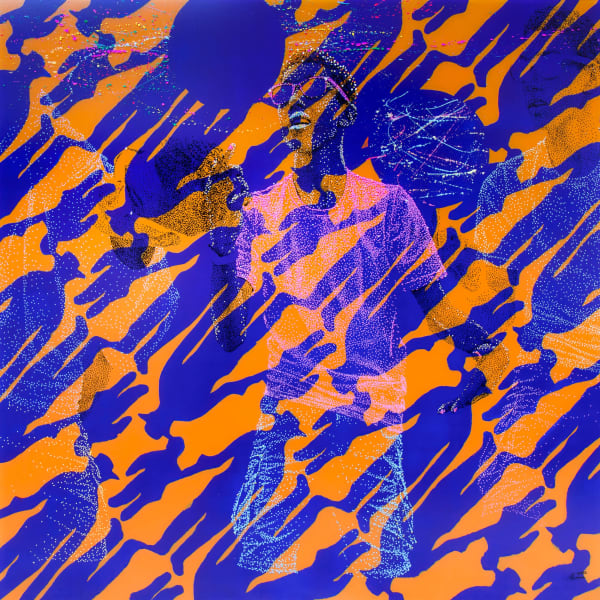 Evans Mbugua - WeRe All Spinning-Round The Same Sun 2- - 2022 - 100x100cm - Oil, acrylic, perspex