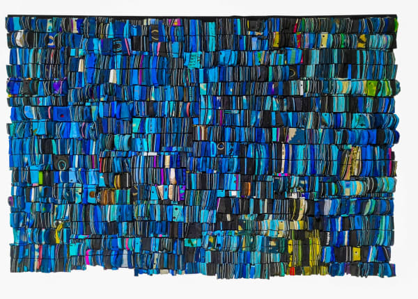 Patrick Tagoe-Turkson - Sor Adzi - 2021 - 125cm H x 185cm W - Found upcycled Flip-flops on suede