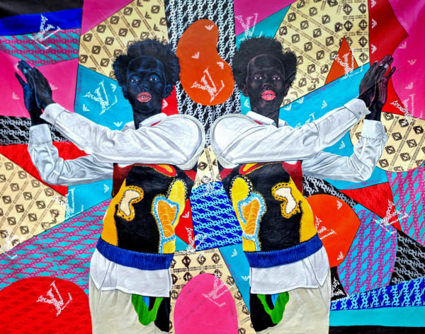 Anjel - Things fall apart - 2021 - 150cm H x 200cm W - Acrylic and silk screen print on canvas
