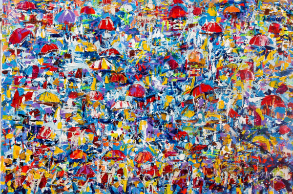 Larry Otoo - Festival - 2020 - 101,5m H x 148,5cm W - Acrylic on canvas
