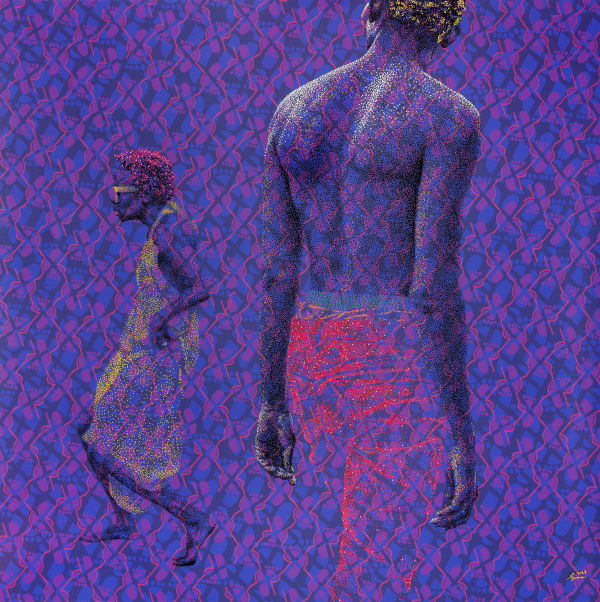 Evans Mbugua - My Spotlight on You - 2019 - 100cm x 100cm - Oil on plexiglass and photopaper