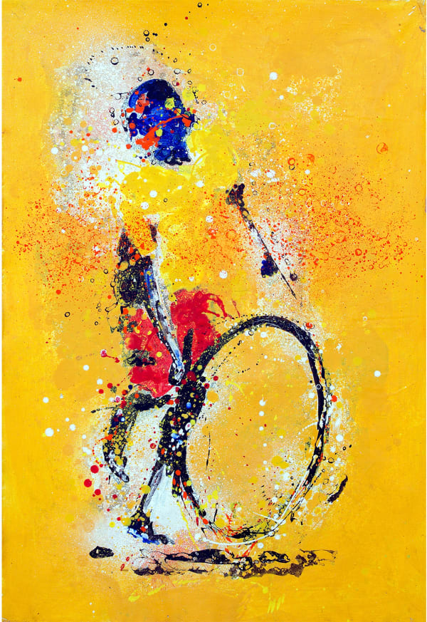 Gnohité - Course de cerceau - 2020 - 90cm H x 55cm W - Acrylic and natural pigments on canvas
