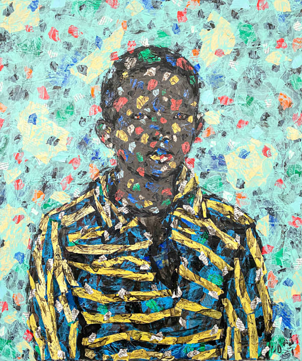 Emeka Udemba - Series As We Are Nr1 - 2021 - 70cm H x 60cm W - Mixed media on canvas