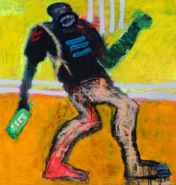 Bob-Nosa - Gross Misconduct - 2020 - 121cm H x 116cm W - Acrylic and spray paint on textured canvas