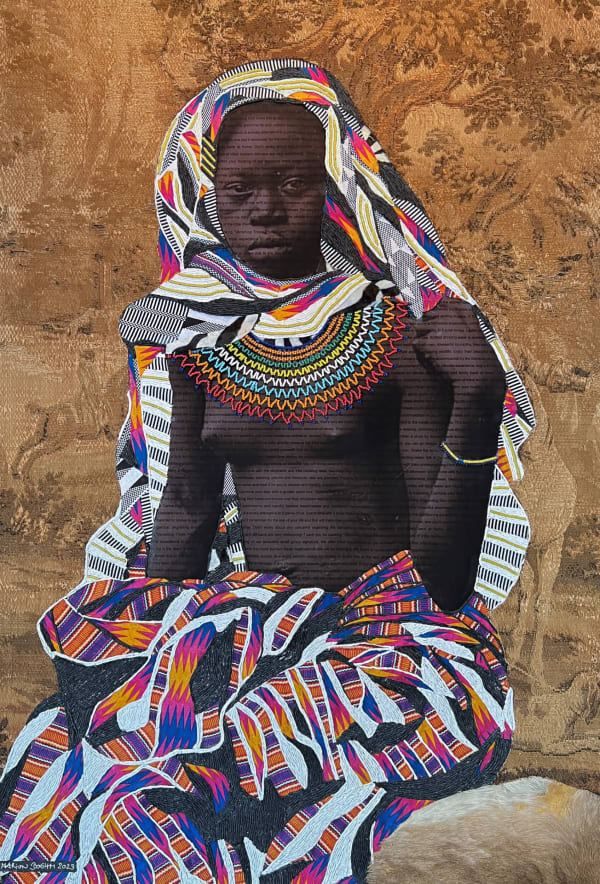Marion Boehm - Nkosi - 2023 - 130cm H x 90cm W - Mixed media collage on paper