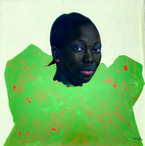 Oluwole Omofemi - Invader IV - 2021 - 119cm x 119cm - Oil and acrylic on canvas