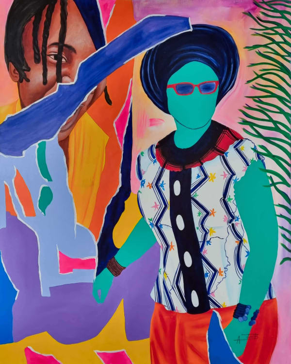 Ajarb Bernard Ategwa - Mamy Nyanga - 2023 - 200cm x 160cm - Acrylic on canvas