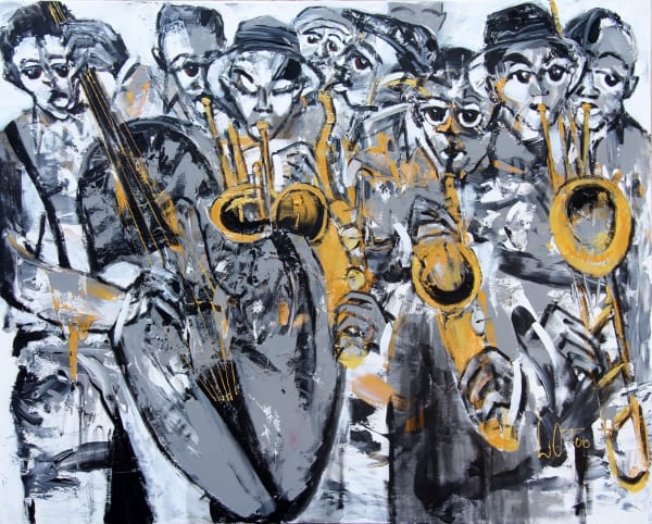 Larry Otoo - "Blast zone" - 2014 - Acrylic on canvas - 115cm H x 145cm W