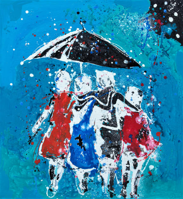 Gnohité - 1 parapluie pour 4 - 2019 - 110cm H x 100cm W - Acrylic on canvas