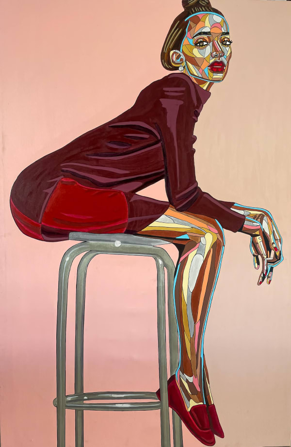 REWA - Nekwanu Anya - Look at What I'm Seeing - 2022 - 72inches H x 48inches W - 183cm H x 122cm W - Acrylic on canvas